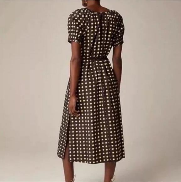 J. Crew Black and White Polka Dot Midi Dress - Picture 2 of 8